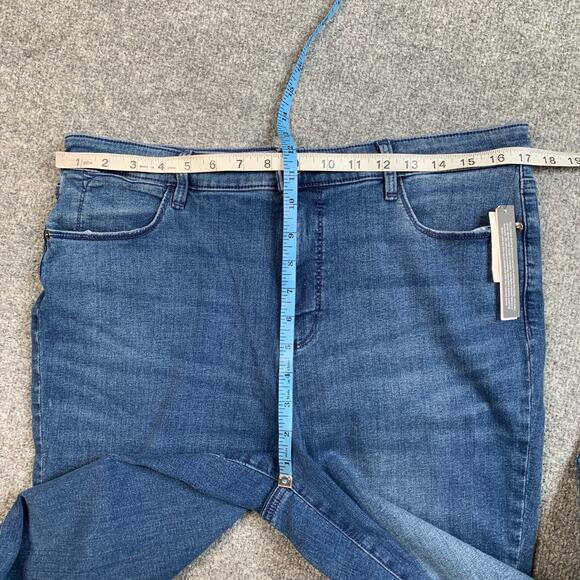 Talbots Jeans Women 16 Blue Denim Crop Length Jegging High Waist Skinny Stretch - Picture 4 of 11